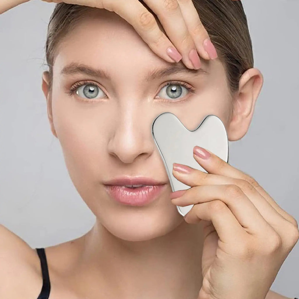 Premium Stainless Steel Gua Sha and Facial Roller